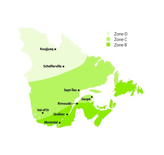 Carte zones climatiques