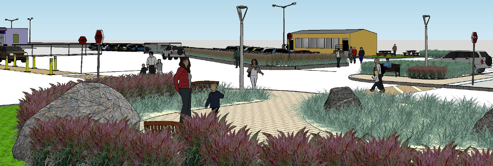 Illustration du concept d’aménagement au quai de Cap-aux-Meules
