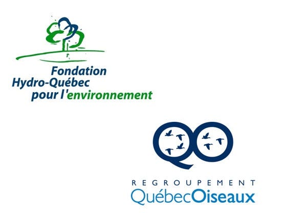 Logos de la FHQE et du Regroupement QuébecOiseaux