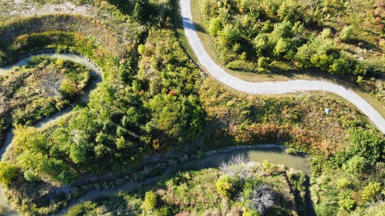 Photo Hydro-Québec : Vue aérienne du Parc de la rivière Saint-Charles