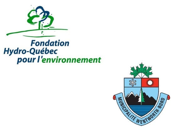 Logo de la Fondation Hydro-Québec pour l’environnement (FHQE) et de la municipalité de Wentworth-Nord