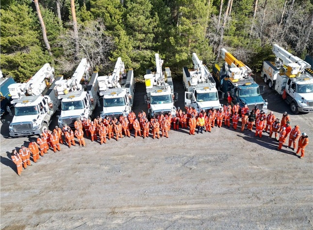 Employés et leurs camions
