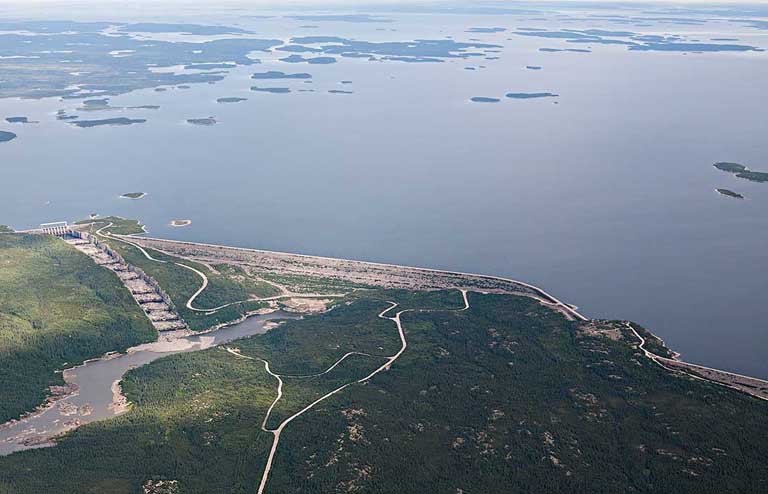 Aménagement Robert-Bourassa à la Baie-James dans le nord du Québec