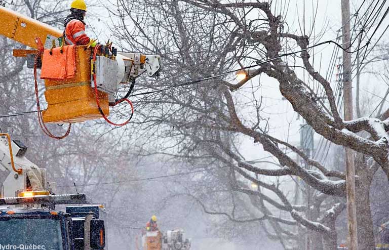 Tempête hivernale dans un secteur résidentiel de Montréal